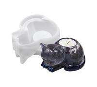 Moule à bougie en forme de chat - Forme de moulage en résine de silicone, modèle de bougeoir décoratif | Outil artisanal fait à la main, accessoire de décoration de mariage durable, table basse de