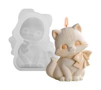 Moule à bougie en forme de chat - Mignon 3D réaliste réutilisable, 7,2 x 2,5 x 9,1 cm, moule fantaisie pour l'artisanat en argile, la fabrication de bougies au chocolat, projets artistiques en résine,
