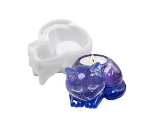 Moule à bougie en forme de chat - Moules en silicone pour résine époxy, ciment argile, fabrication de bougies, moule de décoration de vacances, pour décorations de mariage, salle à manger, table basse