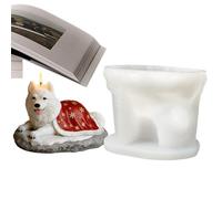 Moule à bougie en forme de chien - Moule en silicone pour cire savon gâteau décoration de la maison béton artisanat