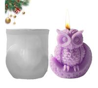 Moule à bougie en forme de chouette, moule à bougie en forme de chouette, réutilisable, en silicone, pour débutants, amoureux des animaux, formes de statues d'animaux, couple familial, plaisir
