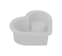 Moule à bougie en forme de cœur - 12,5 x 11,3 x 4,6 cm, moule 3D en résine de silicone, moule pour photophore avec trou rond, artisanat fait à la main, Saint-Valentin, mariage, fête