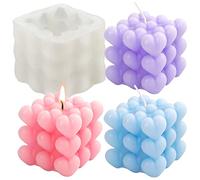 Moule à bougie en forme de cœur - En silicone - Pour la Saint-Valentin - Moule en silicone 3D - Pour bougies parfumées, travaux manuels, ornements, savon fait main