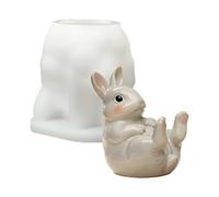 Moule à bougie en forme de lapin 3D réutilisable - Support de téléphone portable en silicone - Fonction de libération facile - Accessoire de maison pour savon, résine, argile, 6,9 x