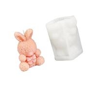 Moule à bougie en forme de lapin et d ' ours en Silicone, facile à utiliser, pour l ' artisanat, la fabrication de savon, de chocolat, de projets créatifs,