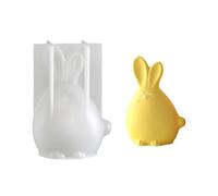 Moule à bougie en forme de lapin résistant à la, antiadhésif, pour décoration artistique de maison et d ' événements, en Silicone Flexible, pour de vacances