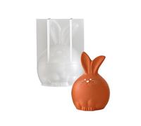 Moule à bougie en forme de lapin résistant à la, antiadhésif, pour décoration artistique de maison et d ' événements, en Silicone Flexible, pour de vacances