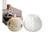 Moule à bougie en forme de ruche - Moule 3D réutilisable silicone pour bougies pilier en d'abeille ou soja, moules flexibles à dégagement facile avec texture détaillée pour les travaux manuels