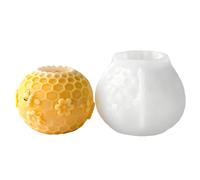 Moule à bougie en forme de ruche - Outil de moulage en silicone de 11,9 cm - Moule pour pilier en forme de ruche - Moule flexible réutilisable avec système de formation de texture détaillé |