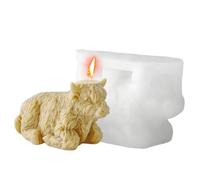 Moule À Bougie En Forme De Vache De Dessin Animé | En Silicone De 6,3x7x8 Cm | Mòule 3D Mignon Et Réutilisable Pour Décoration D'intérieur | Moule De Coulée D'animaux | Pour Action De Grâce, Fête D'an