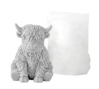 Moule À Bougie En Forme De Vache De Dessin Animé | En Silicone De 6,3x7x8 Cm | Mòule 3D Mignon Et Réutilisable Pour Décoration D'intérieur | Moule De Coulée D'animaux | Pour Action De Grâce, Fête D'an