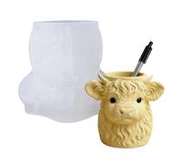 Moule à bougie en forme de vache sur le thème des animaux de la ferme | Moule pour pot de fleurs pour maison ole, projet, studio, travaux manuels, débutants et professionnels
