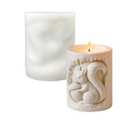 Moule à bougie en forme d'écureuil - Silicone 3D mignon réutilisable - Modèle de savon animal - Pour fête, bureau, maison, chambre, bureau, dortoir d'étudiant, appartement et