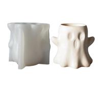 Moule À Bougie En Résine Fantôme - Forme De Moulage 3D En Silicone Blanc, Kit De Fournitures D'artisanat D'Halloween, Outil De Sculpture En D'aromathérapie, Conception Antiadhésive Flexible Avec