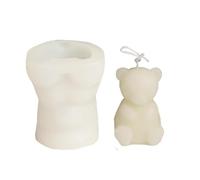 Moule à bougie en Silicone 3D en forme d'ours, moulage en plâtre, artisanat pour la fabrication de savon, 5.7x7CM, Ornements de jardin