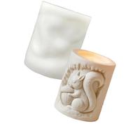 Moule à bougie en Silicone avec breloque en forme d ' écureuil, Design convivial pour débutants, pour savon parfumé, création artistique