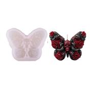 Moule à bougie en Silicone avec tête de mort et Rose, pour la fabrication de moules à bougies d ' Halloween, de savon fait à la main, d ' aromathérapies et d ' aromathérapies