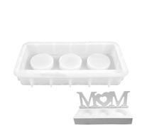 Moule à bougie en silicone bleu sarcelle - Base à 3 trous Maman/papa Moules en résine époxy - Lettre ou base, moule en silicone facile à libérer pour Thanksgiving