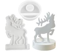 Moule à bougie en silicone - Bougeoirs de Noël en forme d'élan | Bougeoir décoratif en plâtre parfumé | Base et support de bougie en forme d'élan pour décoration de table de mariage, maison