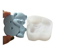 Moule à bougie en silicone Charm Bear pour des occasions, B | Silicone de qualité alimentaire pour la cuisson de bougies de gâteaux d ' anniversaire, la pâtisserie créative, les