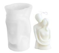 Moule à Bougie en Silicone Couples，Moule de Silicone Sculpture Humaine Art Fabrication de Moules de Bougie de Torse Bricolage Artisanat Outils pour Bougie Maison Savon (White Couples)
