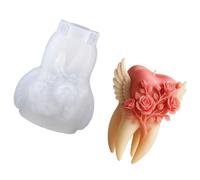 Moule à bougie en silicone de qualité alimentaire en forme de dents d'ailes pour la fabrication de savon, chocolat, moulage en résine, moule à savon