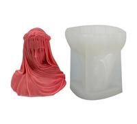 Moule à bougie en silicone en forme de buste de femme voilé - Buste de jeune fille voilé - Statue - Moule à bougie - Fabrication de savon pour les mains - Moules en résine - Moules en argile et plâtre
