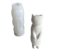 Moule à bougie en silicone en forme de chat détaillé - Facile à nettoyer - Moule à bougie en silicone pour un renforcement de l'environnement intérieur confortable