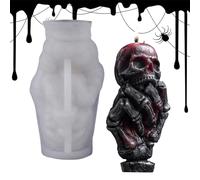 Moule à bougie en silicone en forme de crâne 3D pour aromathérapie et fabrication de savon - Accessoire de fête d'Halloween pour adultes, femmes, hommes, enfants, adolescents, famille et amis