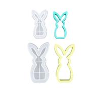 Moule à bougie en silicone en forme de lapin de Pâques, modèles de démoulage flexibles, matériaux de qualité alimentaire pour bougies, savon, chocolat, artisanat de vacances, moule en silicone