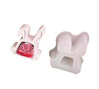 Moule à bougie en Silicone en forme de lapin, sans danger pour les aliments, outil de fabrication détaillé, réutilisable pour la maison, décoration de vacances, fabrication parfumée, moule en Silicone
