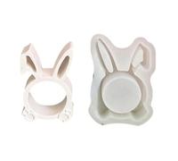 Moule à bougie en Silicone en forme de lapin, sans danger pour les aliments, outil de fabrication détaillé, réutilisable pour la maison, décoration de vacances, fabrication parfumée, moule en Silicone