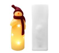 Moule à bougie en silicone en forme de Père Noël réutilisable, outil de fabrication robuste pour les décorations de vacances et les fournitures de pâtisserie, moule en silicone de qualité alimentaire