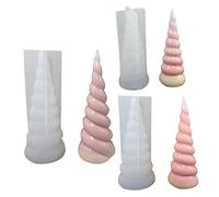 Moule à bougie en Silicone en forme de pyramide en spirale, pour bricolage, savon, plâtre, ornement de bureau, décorations de Fondant, moules de fabrication de chocolat pour noël