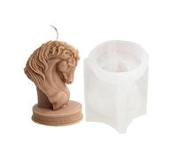 Moule à bougie en silicone en forme de tête de cheval - Pour savon, résine, plâtre, glace, chocolat, gâteau, décoration d'intérieur, cadeau