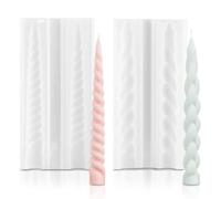 Moule à Bougie en Silicone,ESYFOR 2 Pièces Moule Bougie 3D en Spirale DIY Moules pour Bougies Facile à Détacher Fabrication de Bougies Moules pour Église, Noël, Dîner, Décoration De La Maison