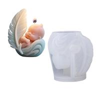 Moule à bougie en Silicone facile à utiliser, avec des motifs angéliques de sommeil détaillés pour les projets d ' artisanat, moule facile à utiliser