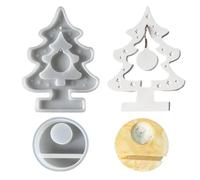 Moule à bougie en silicone - Finition lisse réutilisable en résine coulée, design robuste et, présentoir festif | Moule en béton d'arbre de Noël pour décoration de table de maison, salle de