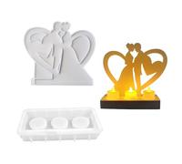 Moule à bougie en silicone - Flexible et réutilisable en forme de cœur pour la fabrication de bougies et les jardinières en béton, les amateurs de bricolage, démoulage facile et durable