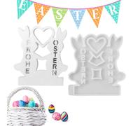 Moule à Bougie en Silicone,Forme de Lapin Dessin Animé pour Moulage,Moulage de Porte-Bougie de Pâques en Silicone | pour la Pâte à Modeler le Savon DIY Cadeau Fait Main Anniversaire Fête à la Maison