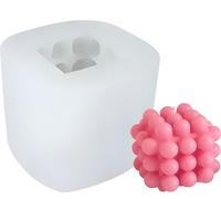 Moule à bougie en silicone Moule à savon, Bubble Cube, 93 x 90 x 78 mm, 215 ml