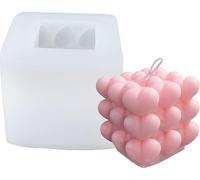 Moule à bougie en silicone Moule à savon, Bubble cube à picots, 82 x 89 x 86 mm, 190 ml