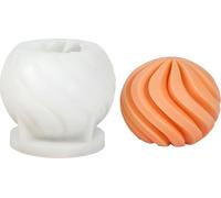 Moule à bougie en silicone Moule à savon, forme géométrique, boule de tourbillon, 92 x 82 mm, 246 ml