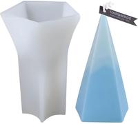 Moule à bougie en silicone Moule à savon, forme géométrique, pyramide anguleuse, 131 x 86 mm, 157 ml
