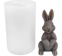 Moule à bougie en silicone Moule à savon, Pâques, Lapin de Pâques debout, 52 x 52 x 83 mm, 161 g