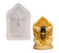 Moule à bougie en silicone, moules à bougies en silicone avec design inspiré des abeilles, moulage en résine avec structure flexible à libération facile, fournitures de bricolage, moule à bougies pour