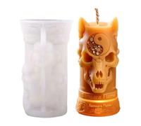 Moule à bougie en Silicone polyvalent, crâne en relief pour un démoulage facile, bougie faite à la main, décoration créative, moule à breloque tête de mort