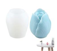 Moule à bougie en silicone pour aromathérapie, 3,3 x 5,9 x 2,2 cm, flexible et antiadhésif, motifs floraux détaillés pour fondant, gâteau, dessert, artisanat