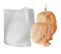 Moule à bougie en silicone pour hibou - forme artisanale - à partir de -te flexible résistant à la chaleur | moule à libération facile pour chocolat, cubes de glace, résine, cire, savon, conception en