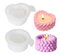 Moule à Bougie en Silicone, Réutilisable & Anti-Adhésif pour Chandelles Parfumées, Bougies DIY, Résine Époxy, Savon & Chocolat | Forme Cœur + Spirale | Cadeau Idéal pour Mariage & Créatifs